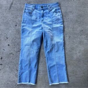 City Blues Cropped Raw Hem Denim Jeans